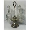 Image 1 : Vintage Silver Weighted & Crystal Cruet Set