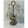 Image 2 : Vintage Silver Weighted & Crystal Cruet Set