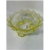Image 1 : Vintage Vaseline Glass Footed Bowl