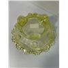 Image 2 : Vintage Vaseline Glass Footed Bowl