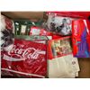 Image 5 : Box Full Of Assorted Coca Cola Collectibles & 10 Piece Solar Cage String Lights