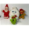 Image 1 : Assorted Vintage Plushies, Kermit, Santa Claus, Etc..