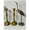 Image 3 : Assorted Vintage Brass, Crane, Candle Stick Holders, Swans, Etc..