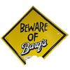 Image 1 : Metal Embossed Beware Of Barqs Metal Sign