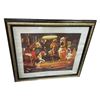 Image 1 : Framed Print Of Dogs Playing Pool "Hey One Leg On The Floor"