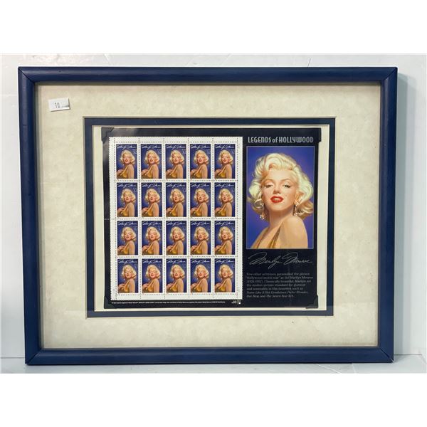 Framed Legends Of Hollywood Marilyn Munroe Stamp Sheet
