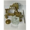 Image 2 : Ornate Brass Inkwell With Pen