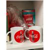 Image 4 : Large Assortment Of Coca Cola Collectibles, Mugs, Toothpick Dispenser, Cars, Christmas Village Groce