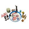 Image 1 : Large Assortment Of Vintage Collectibles, Disney Serving Tray, Miniature Brass Furniture, Etc..