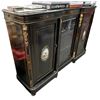 Image 2 : Vintage Glass Front Cabinet With Brass Trim & Decorative Portraits