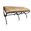 Image 1 : Cast Iron Bench With Snake Skin Pattern Upholstered Top