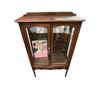 Image 1 : Vintage 2 Door Glass Display Cabinet With Key