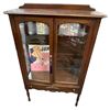 Image 2 : Vintage 2 Door Glass Display Cabinet With Key