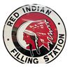 Image 1 : Large Metal Red Indian Filling Station Advertising Sign