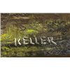 Image 2 : Ornate Framed Oil On Canvas Of Mountain Scene Signed Keller With Coa