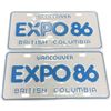 Image 1 : 2 Nos License Plates Expo 86