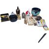 Image 1 : Assorted Vintage Collectibles, Dog Clock, Hockey Cards, Decanter, Planter, Etc..