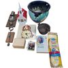 Image 2 : Assorted Vintage Collectibles, Dog Clock, Hockey Cards, Decanter, Planter, Etc..