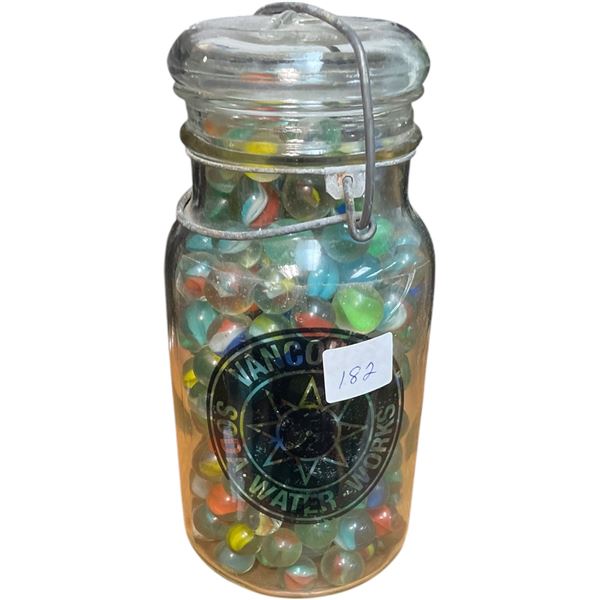 Vintage Jar Full Of Marbles