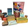 Image 1 : Large Assortment Of Vintage Tins & Mickey Mouse And Donald Duck Metal Trash Can