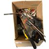 Image 1 : Box Full Of Assorted Tools, Hand Saws, Clamps, Mixers, Etc..