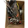 Image 2 : Box Full Of Assorted Tools, Hand Saws, Clamps, Mixers, Etc..