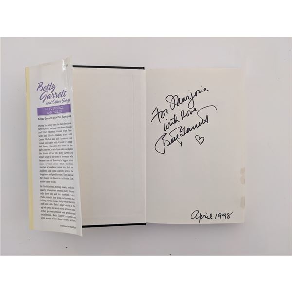 Betty Garrett And Other Songs Signed Hardcover Book