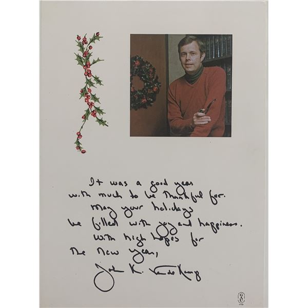 Attorney General John K. Van de Kamp signed Christmas card