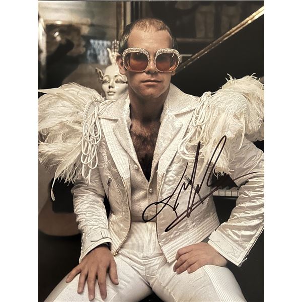 Elton John signed photo