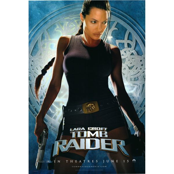 Lara Croft: Tomb Raider 2001 original vinyl advertising promotion movie banner