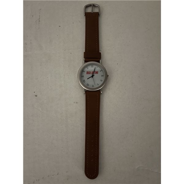 Nick of Time original Metal and Leather Wristwatch