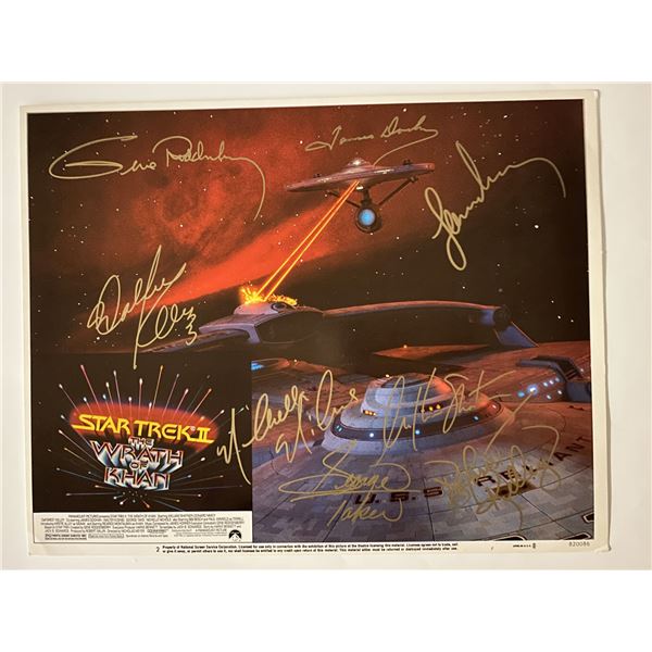 Star Trek II signed lobby card. Autographed by Gene Roddenberry. 11x14 inches