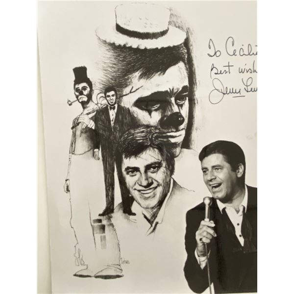 Jerry Lewis signed photo. 8x10 inches