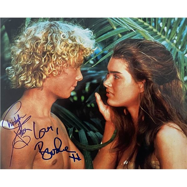 The Blue Lagoon signed movie photo autographed by Christopher Atkins and Brooke Shields. 10x8 inches