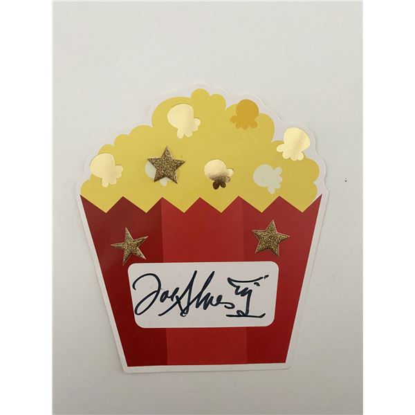 Joe Alves Signed Popcorn Card. 5x6 inches