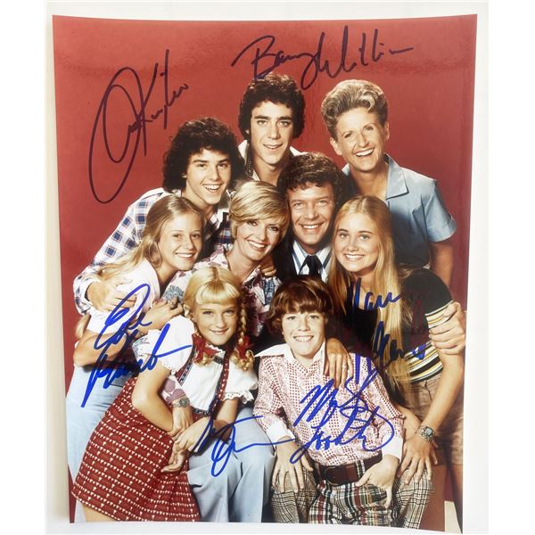 The Brady Bunch cast signed photo autographed by Barry Williams, Christopher Knight, Eve Plumb, Susa
