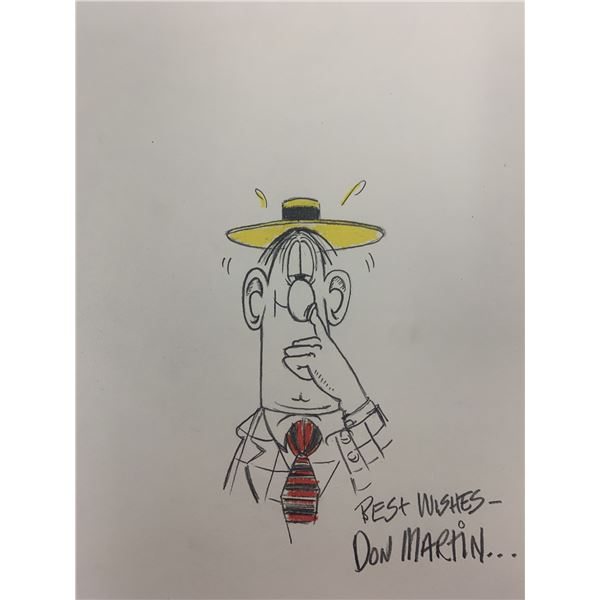Mad Magazine Don Martin signed sketch. 7.5x10.5 inches
