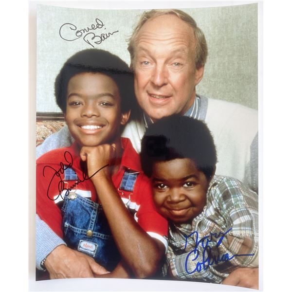 Diff'rent Strokes cast signed photo autographed by Conrad Bain, Gary Coleman and Todd Bridges. 8x10 