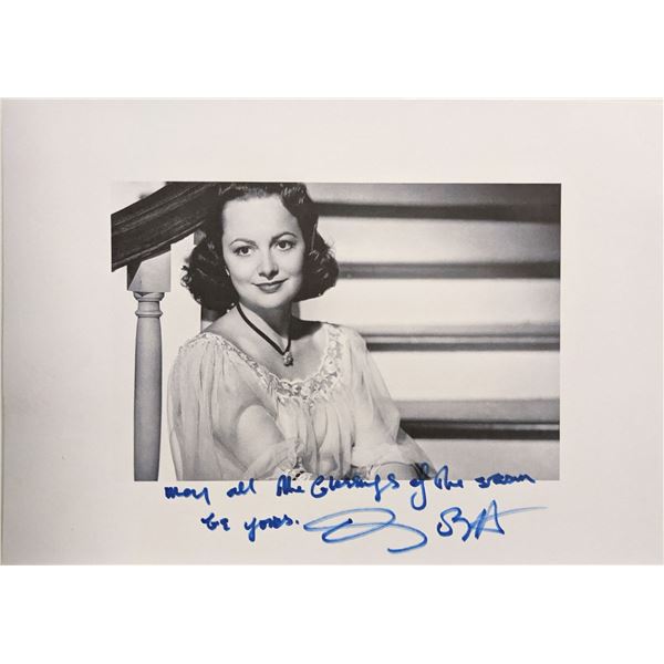 Olivia de Havilland signed photo. 10x8 inches