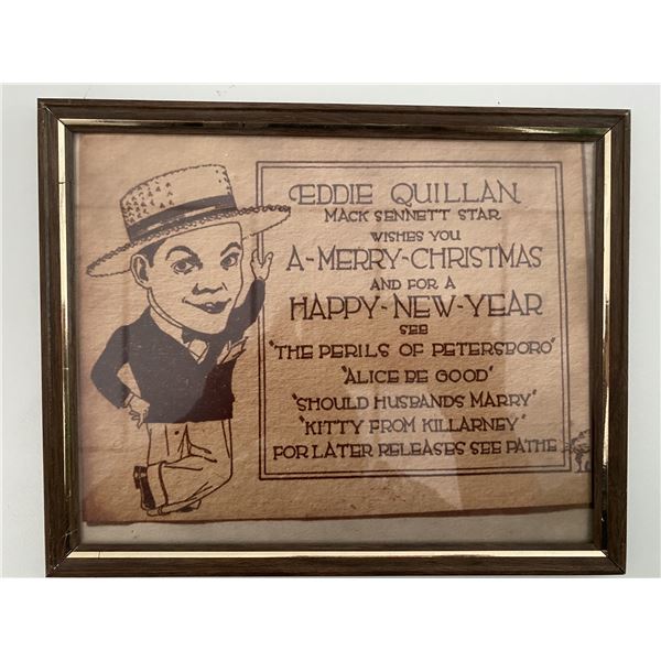 Eddie Quillan framed holiday movie advertisement  10 x 8 inches