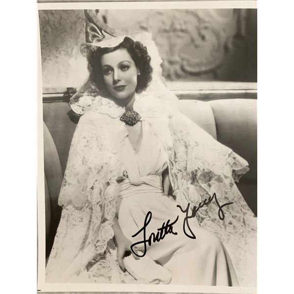 Loretta Young signed photo. 8x10 inches