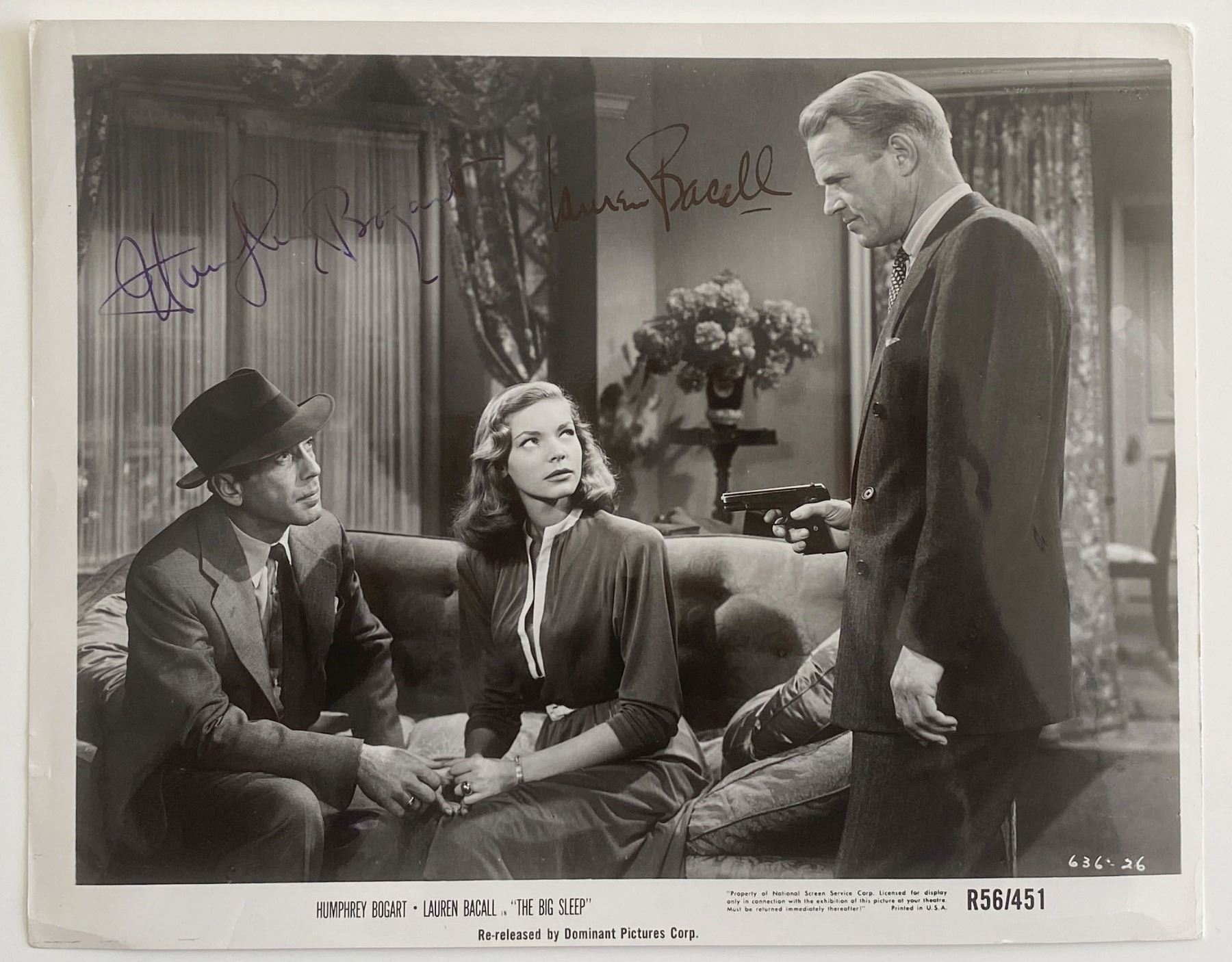 The Big Sleep signed movie photo autographed by Humphrey Bogart and ...