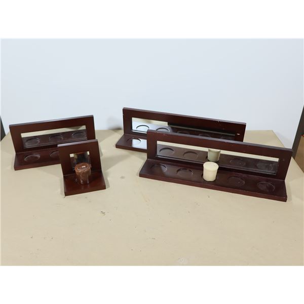 LOT DE 2 BOUGEOIRS MURALE EN BOIS