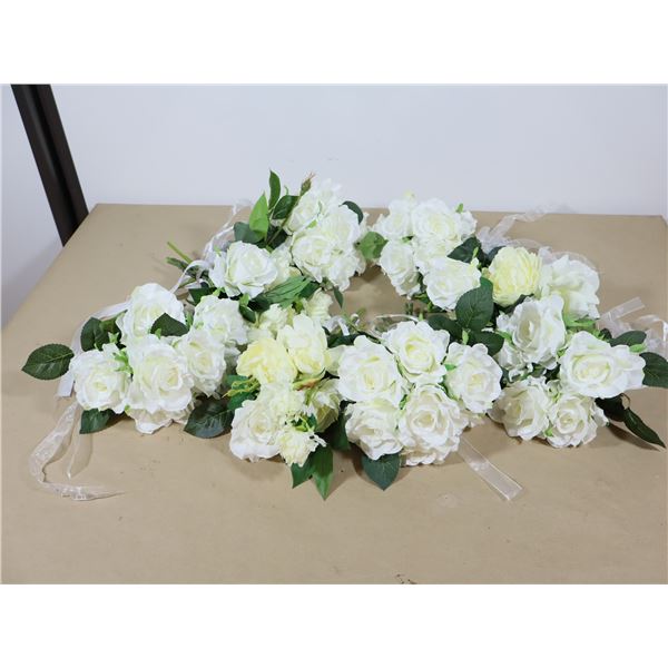 LOT DE 8 BOUQUETS DE FLEURS ARTIFICIELLES