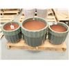 Image 1 : ENS DE 3 POTS EN TERRE CUITE FABRIQUÉS À LA MAIN ASST
