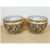 Image 1 : LOT DE 2 POTS EN CÉRAMIQUE DÉCORATIVE 12"x10"
