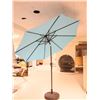 Image 2 : PARASOL DE TERRASSE BLEU AVEC SOCLE 8'h.x8'd.