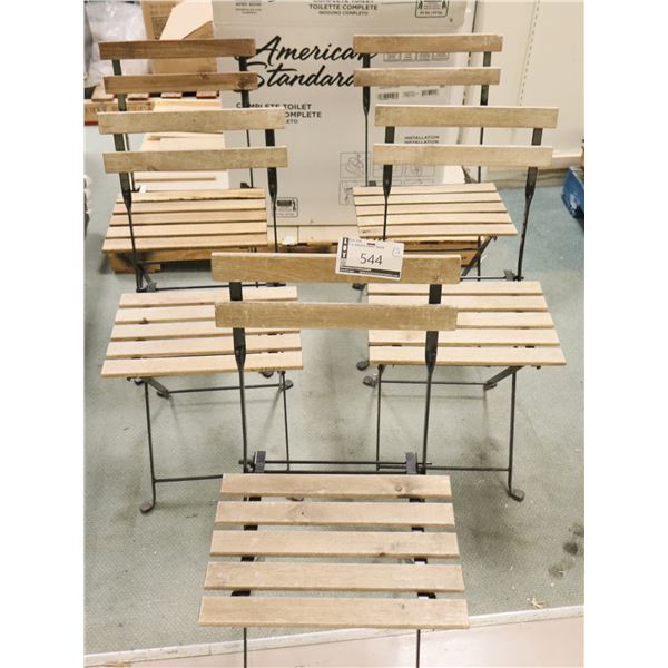 LOT DE 5 CHAISES PLIANTE BRUN
