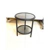 Image 1 : PETITE TABLE VITRÉE NOIR 16"d.x18"h.