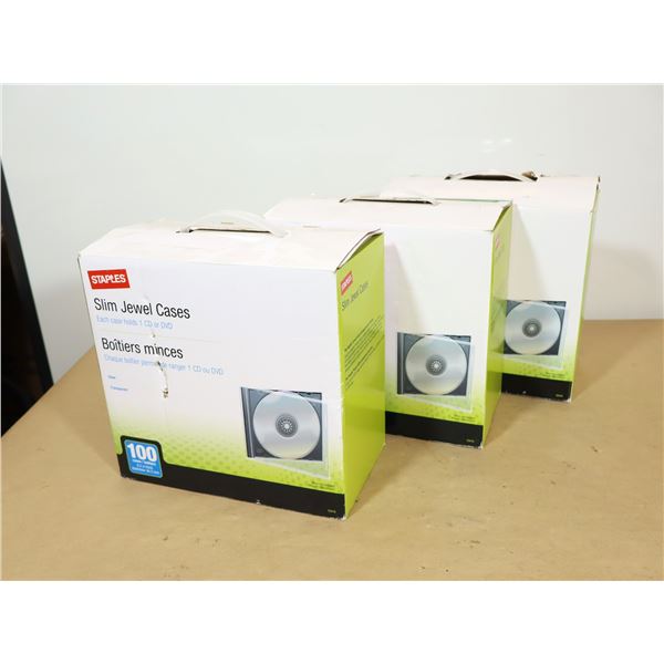 LOT DE 3 BTES DE 100pcs DE BOITIERS DE CD STAPLES